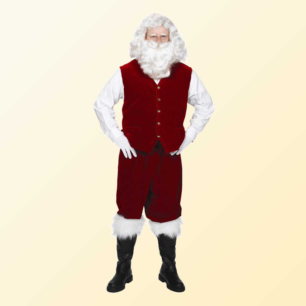 (Halco) Santa Claus Velvet Vest w/Buttons - 7077