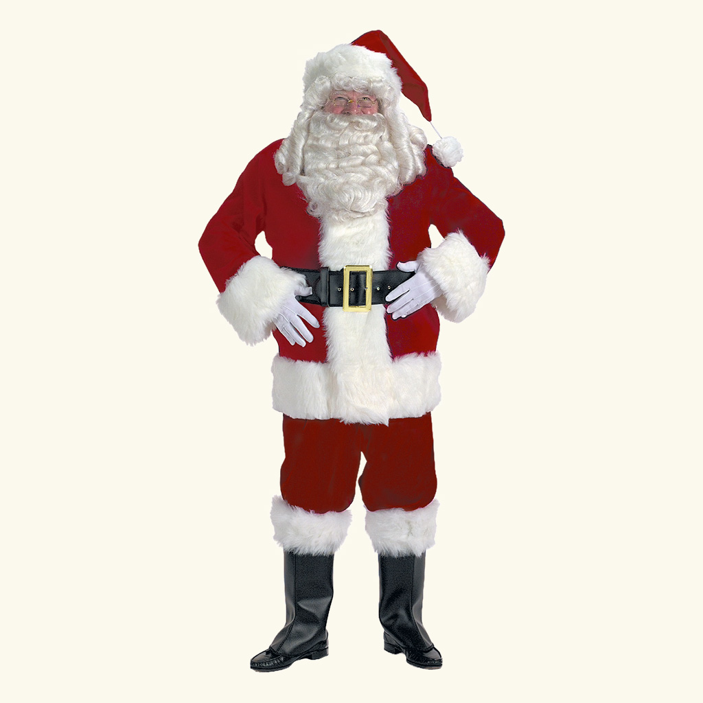 (Halco) Burgundy Velvet Santa Claus Costume - 7091