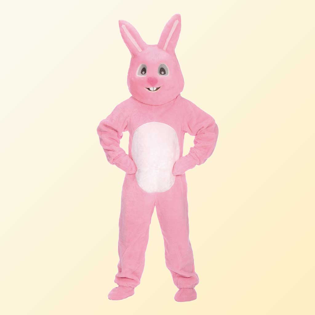 (Halco) Pink Bunny Costume w/Mascot Head